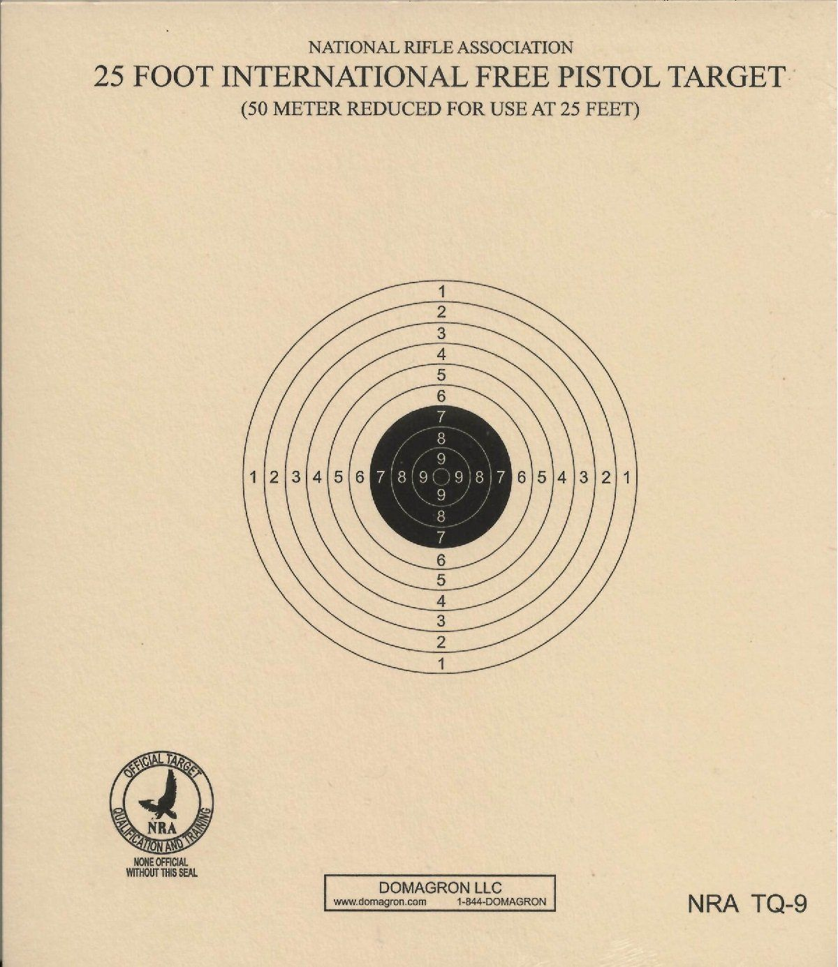 Tq-9 – 25 Foot International Free Pistol Target Official Nra with regard to Free Printable Nra 25 Targets