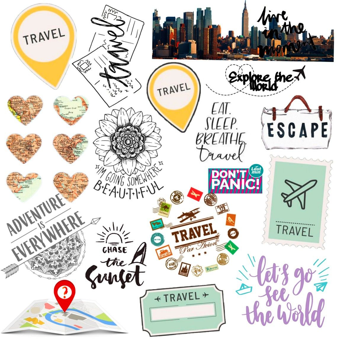 Travel Scrapbook Stickers | Printable Stickers For Travel Scrapbook for Free Printable Travel Stickers