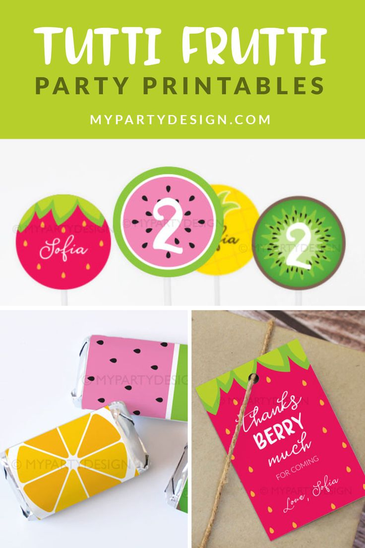 Tutti Frutti Party Printables And Decorations - My Party Design pertaining to Tutti Frutti Free Printables