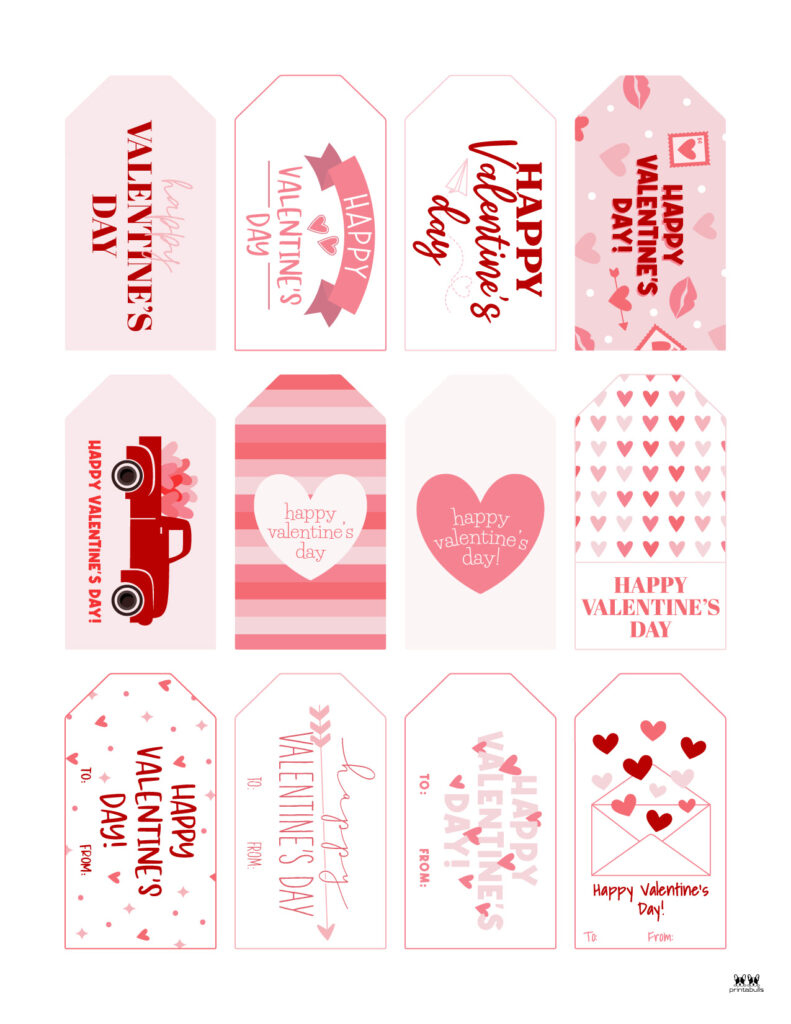 Valentine Tags - 300 Free Printable Tags | Printabulls regarding Free Printable Valentines Day Tags