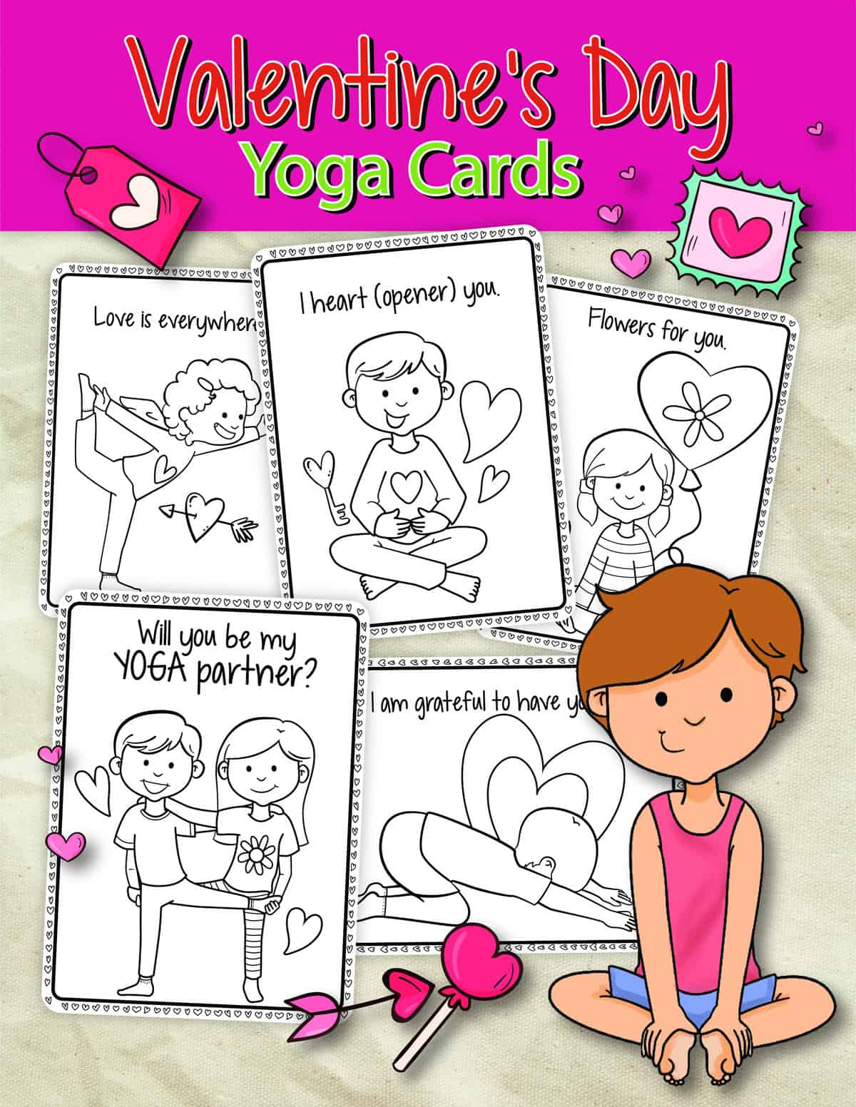 Valentine&amp;#039;S Day Yoga For All Ages: Free Printable Yoga Cards pertaining to Free Printable Yoga Poses