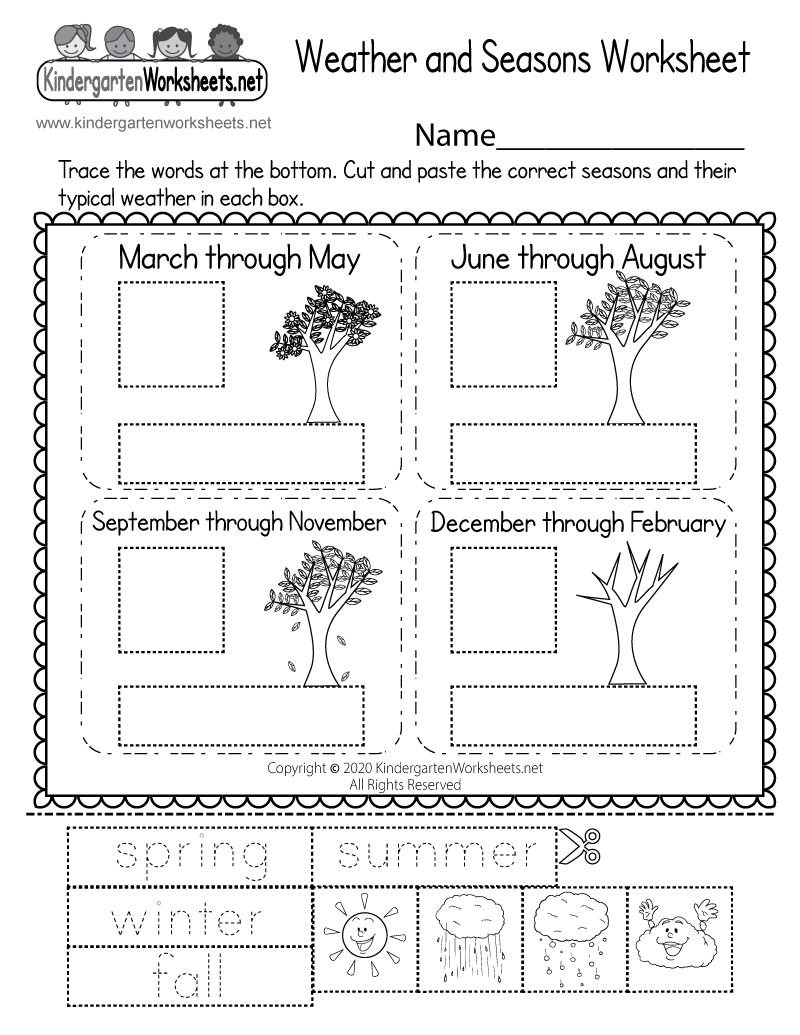 Weather And Seasons Worksheet - Free Printable, Digital, &amp;amp; Pdf for Free Printable Seasons Worksheets for Kindergarten