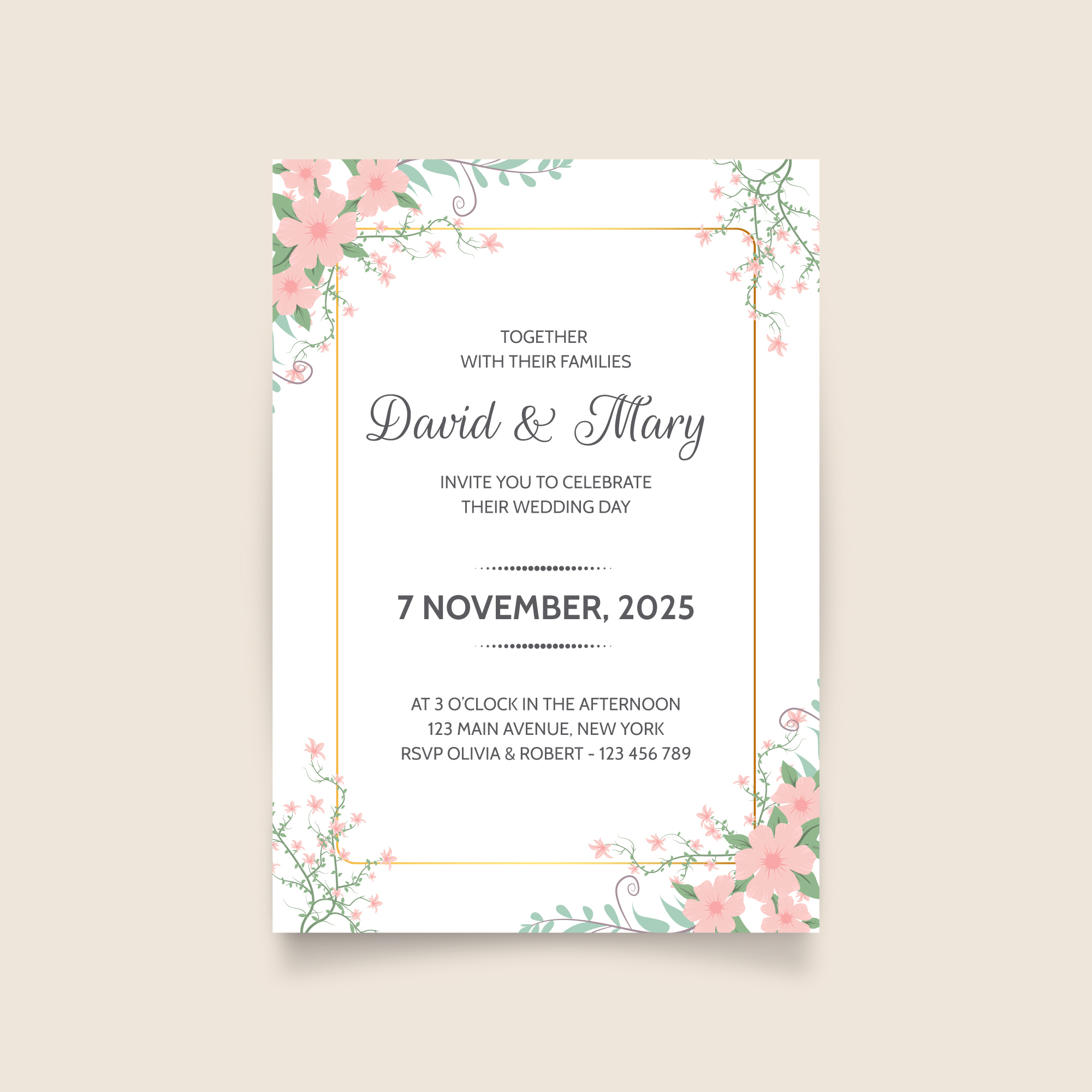 Wedding Invitation Template Free Download :: Behance regarding Printable Invitation Templates Free Download