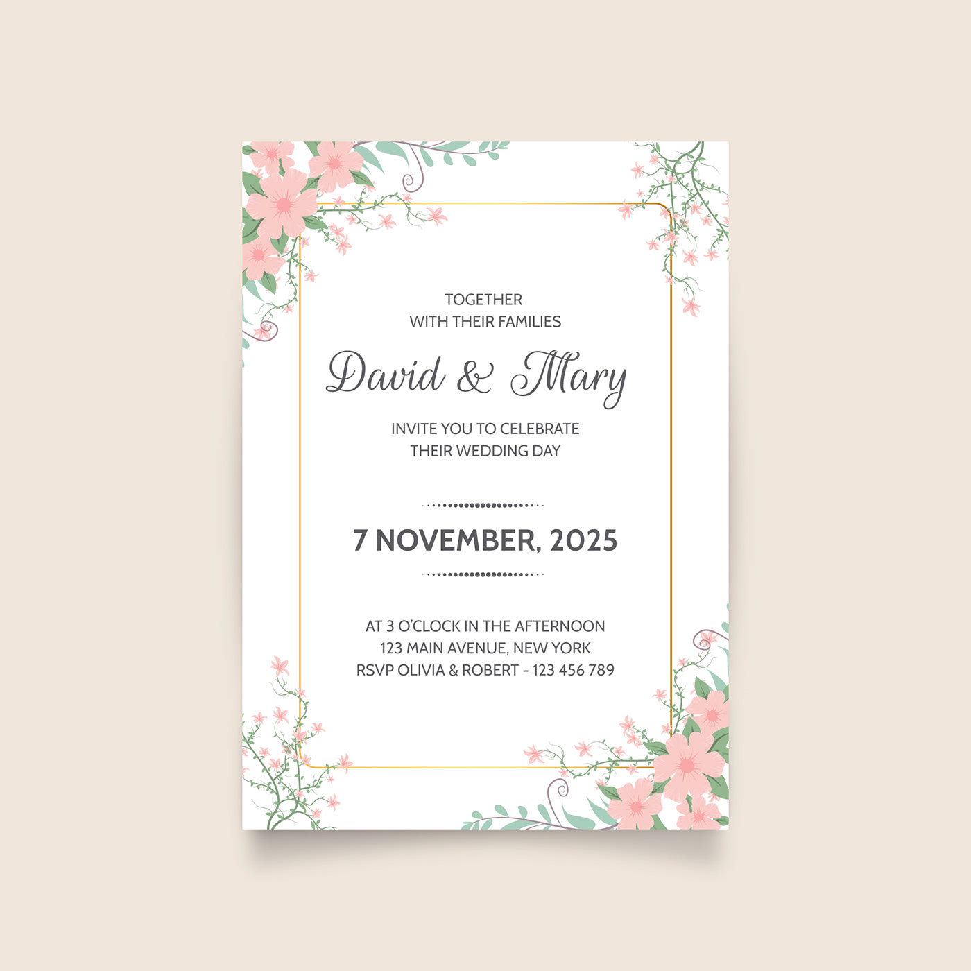 Wedding Invitation Template Free Download :: Behance within Free Printable Wedding Invitations Templates Downloads