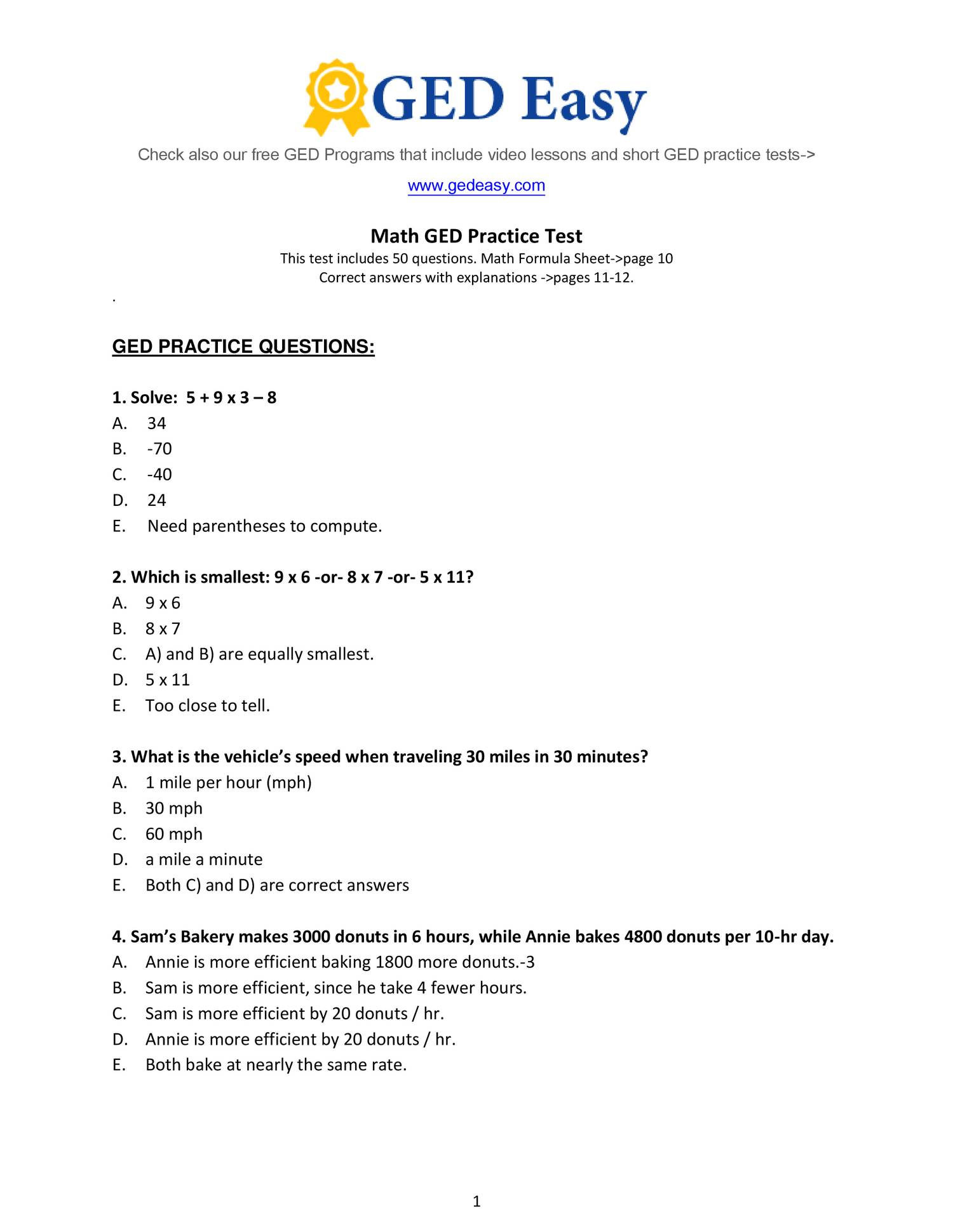 Week 15 Homework Adv Math- Printable-Ged-Math-Practice-Test2- Do pertaining to Ged Math Practice Test Free Printable