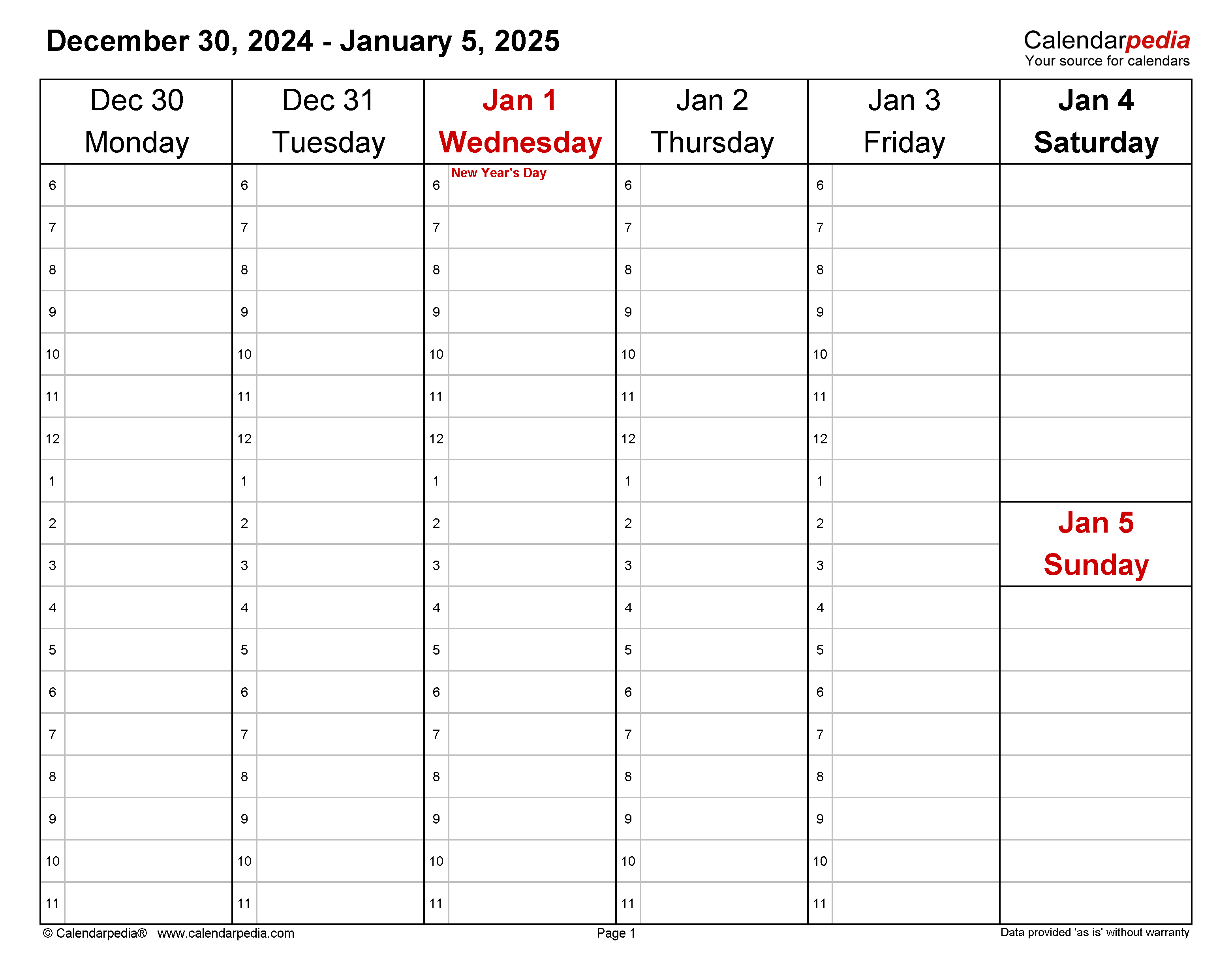 Weekly Calendars 2025 For Pdf - 12 Free Printable Templates inside Free Printable Weekly Planner 2025