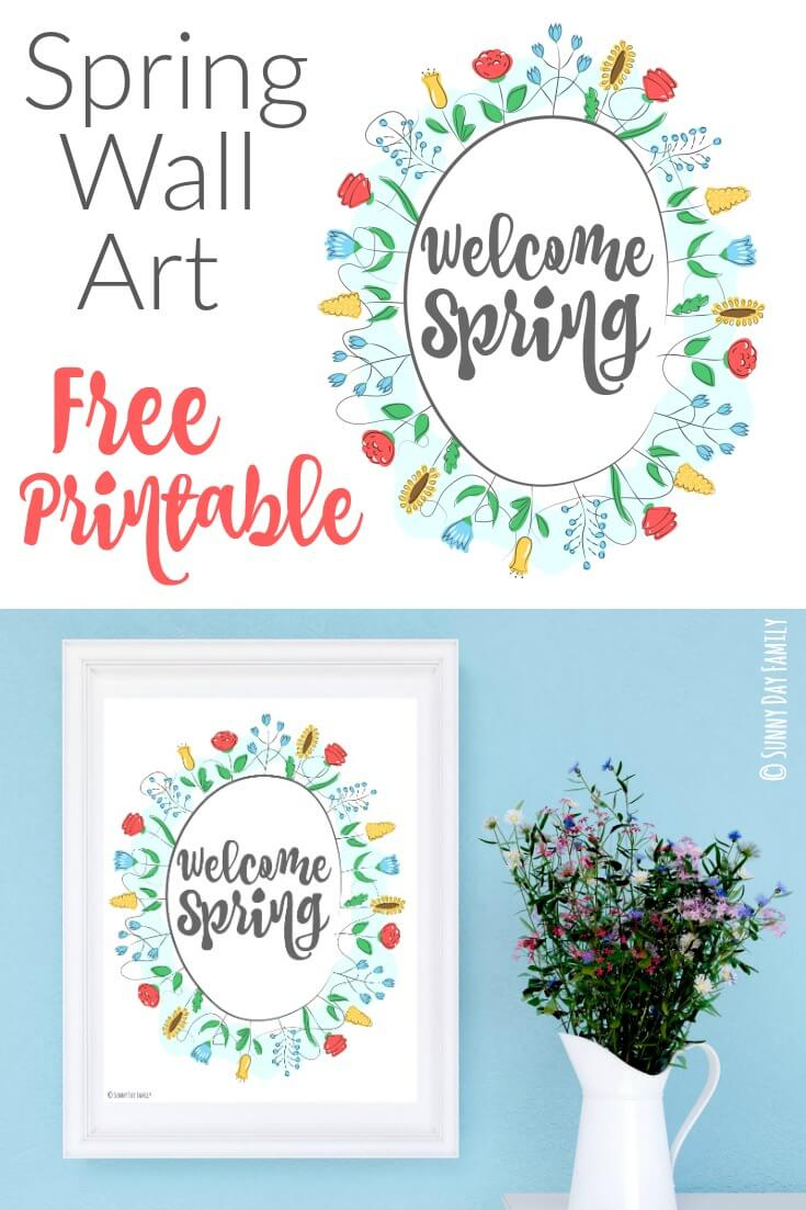 Welcome Spring: Free Printable Wall Art | Sunny Day Family for Free Printable Spring Decorations