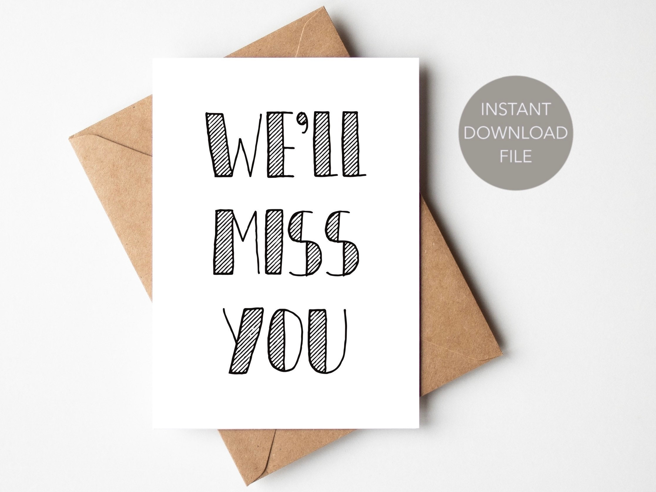 Well Miss You Printable Card Simple Leaving Card Printable Leaving pertaining to We Will Miss You Cards for Coworker Printable Free