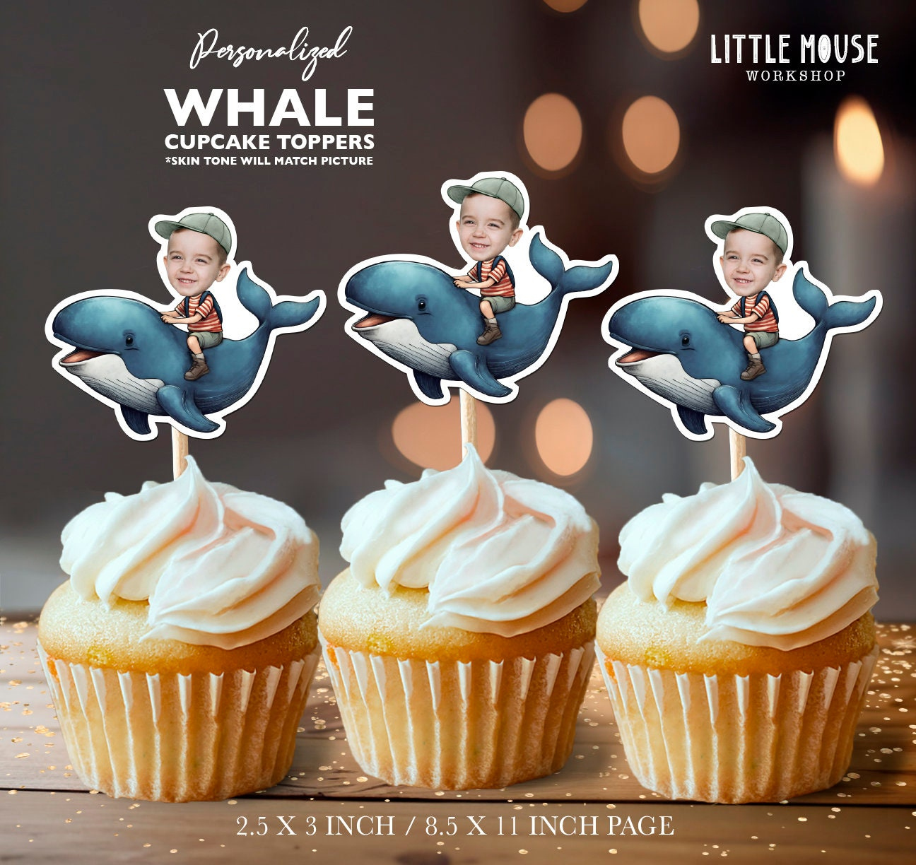 Whale Cupcake Topper - Etsy with Free Printable Whale Cupcake Toppers