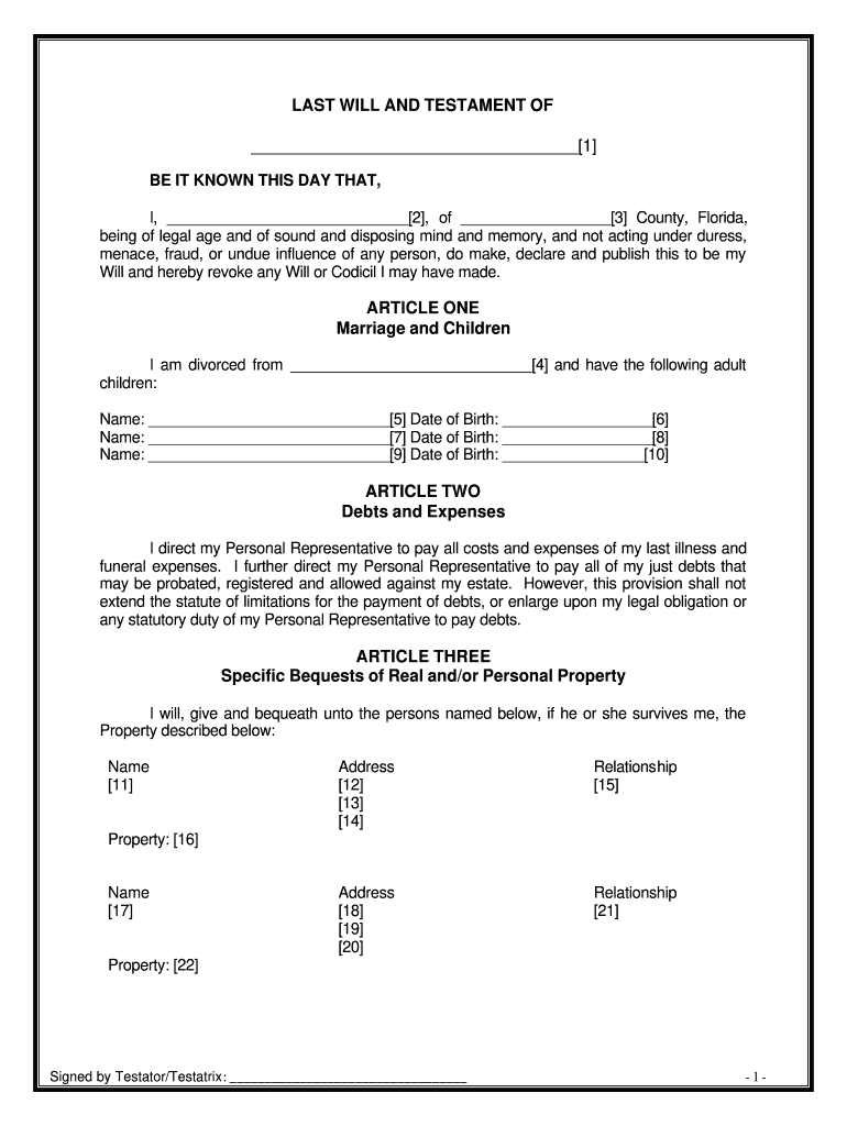 Will Template Uk Pdf - Fill Online, Printable, Fillable, Blank regarding Free Printable Will Forms Download