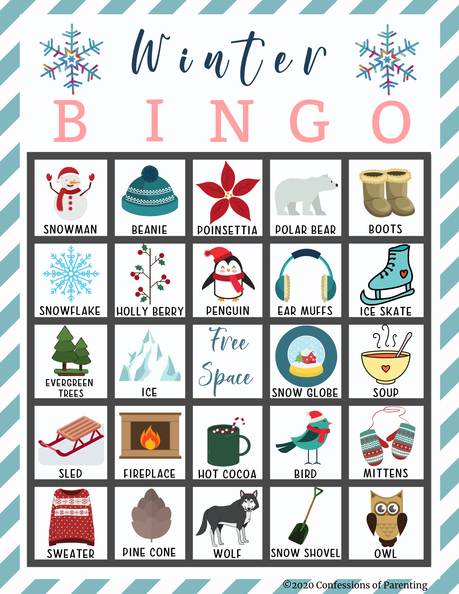 Winter Bingo Cards | Bingo For Kids, Bingo Printable Free, Bingo in Winter Bingo Cards Free Printable