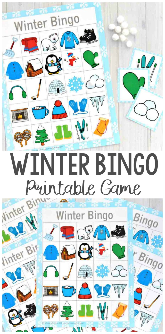 Winter Bingo Game - The Resourceful Mama pertaining to Winter Bingo Cards Free Printable