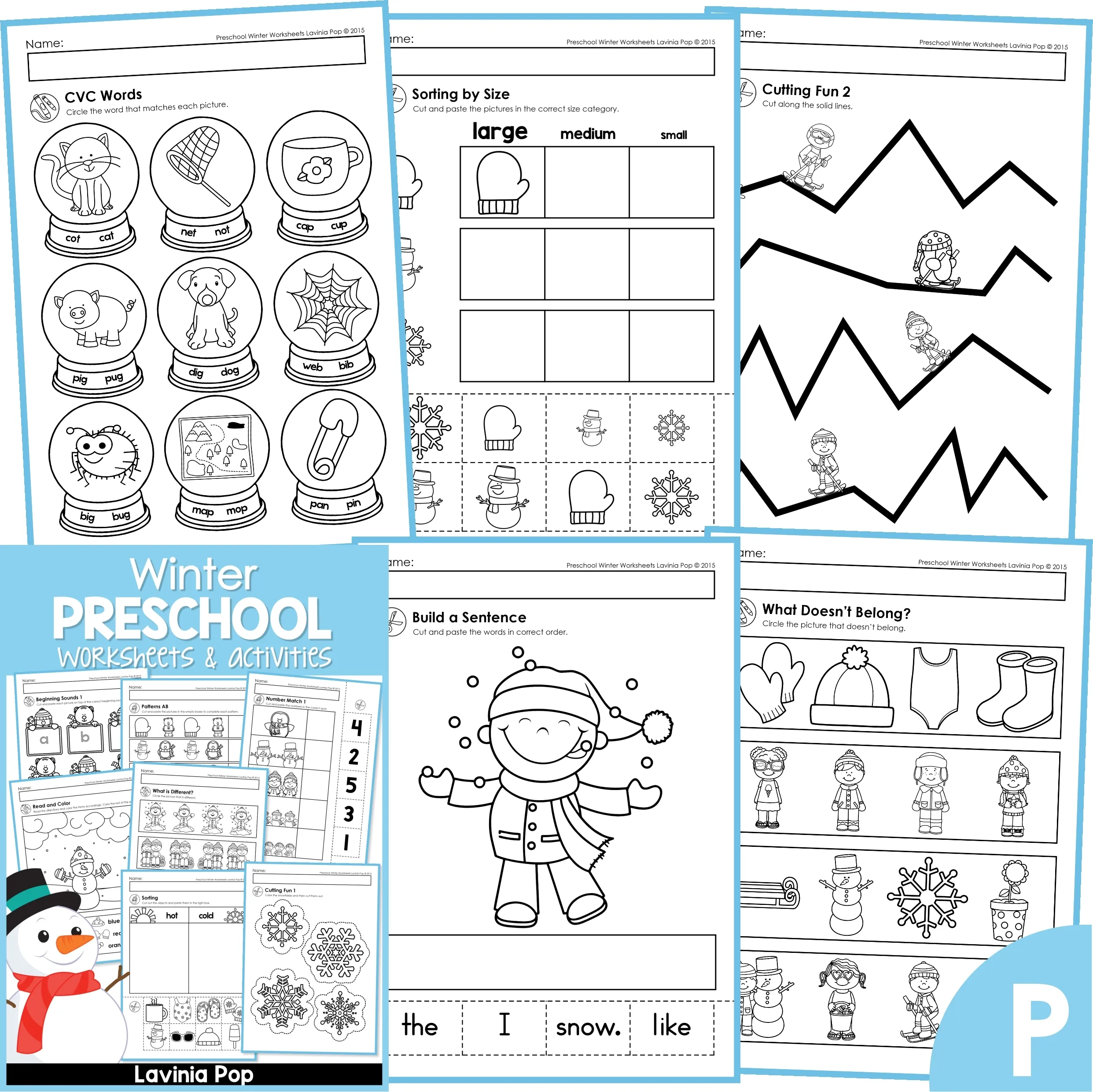 Winter Preschool Worksheets And Activities No Prep pertaining to Free Printable Winter Preschool Worksheets