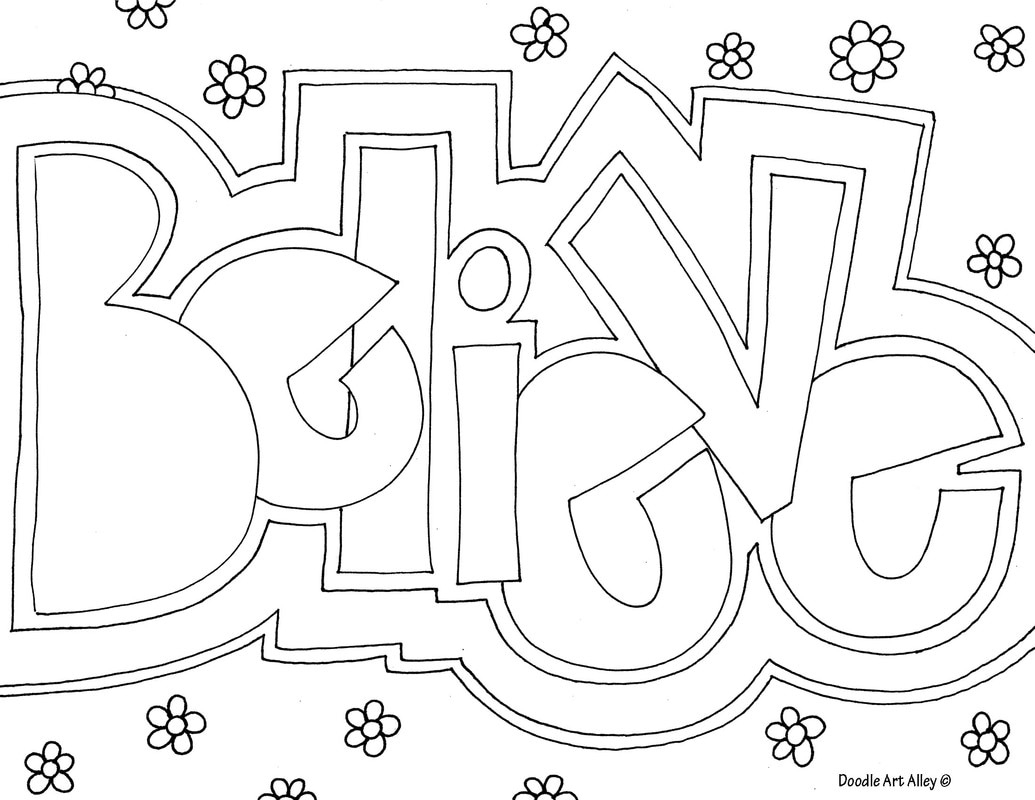 Word Coloring Pages - Doodle Art Alley for Free Printable Word Coloring Pages