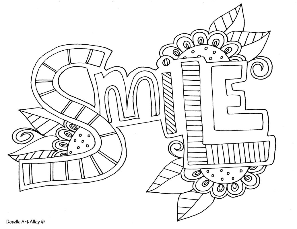 Word Coloring Pages - Doodle Art Alley regarding Free Printable Word Coloring Pages