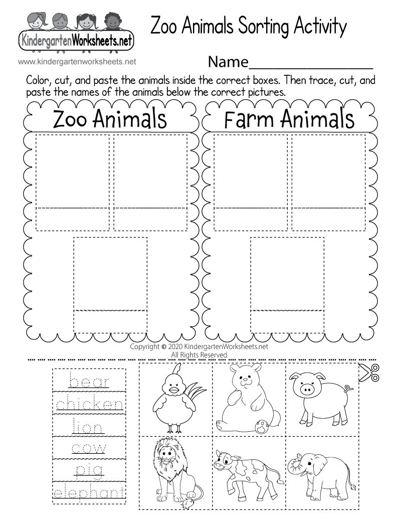 Zoo Animals Sorting Activity Worksheet - Free Printable, Digital inside Free Printable Zoo Worksheets